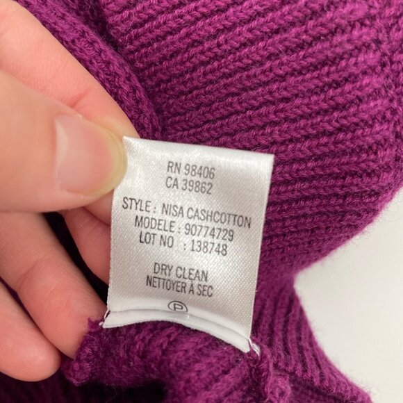 Theory Nisa Purple Cotton Cashmere Blend Open Front Ribbed Cardigan Womens XS - Picture 7 of 8